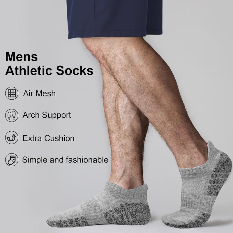 Darller Mens Ankle Athletic Running Socks Low Cut Sports Cushioned Socks for Men 6 Pairs - Image 3